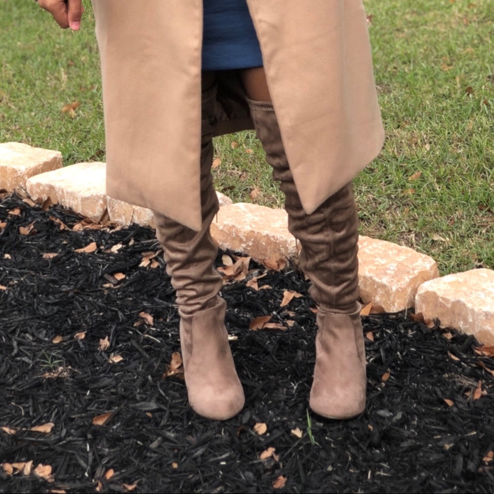 Suede Thigh High Boots- Suede